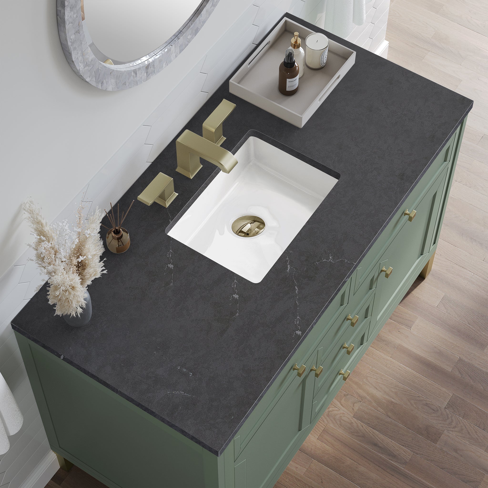 James Martin Chicago 48" Single Bathroom Vanity, Smokey Celadon by James Martin