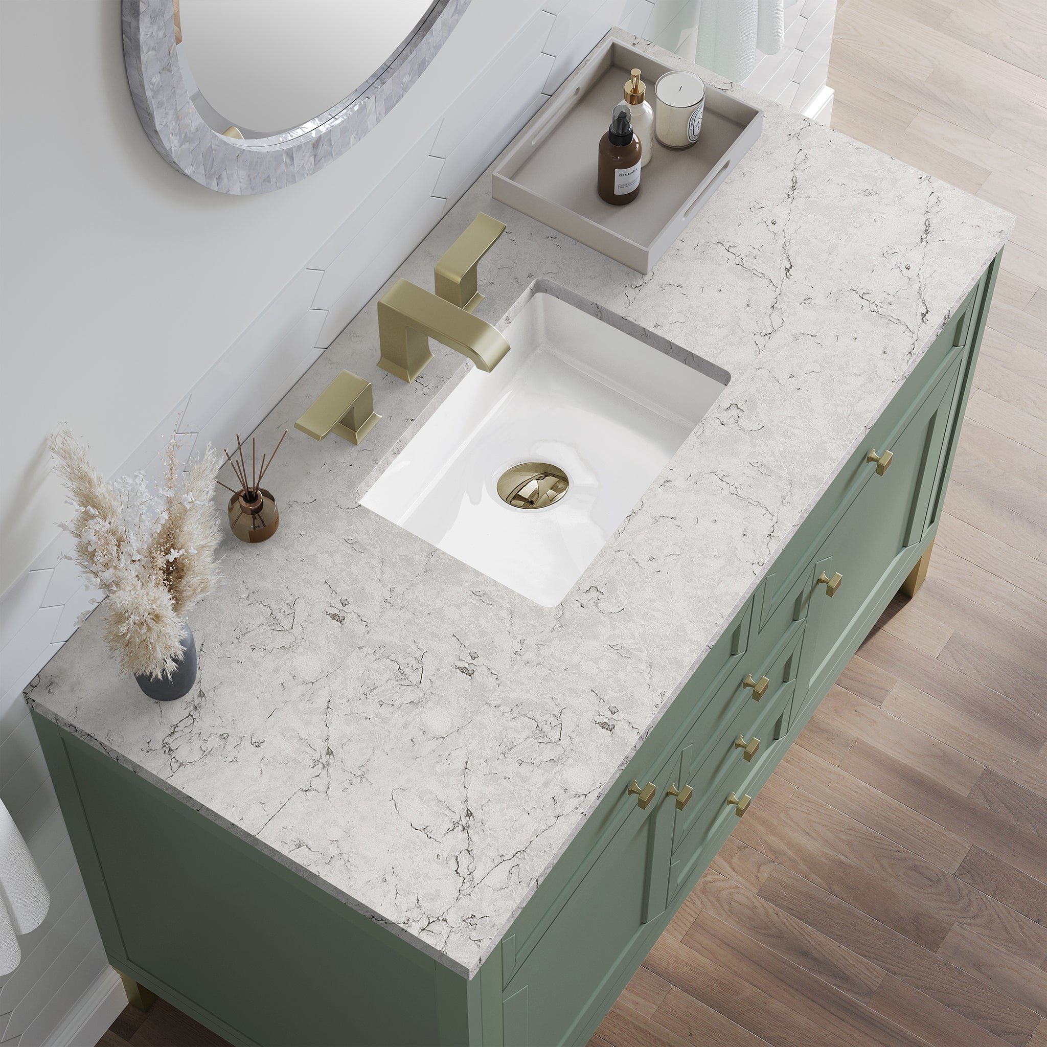 James Martin Chicago 48" Single Bathroom Vanity, Smokey Celadon by James Martin