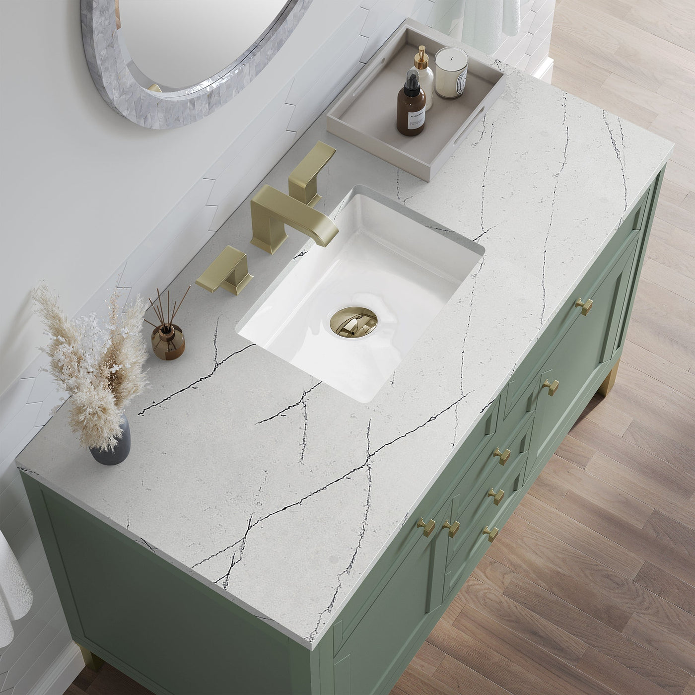 James Martin Chicago 48" Single Bathroom Vanity, Smokey Celadon by James Martin