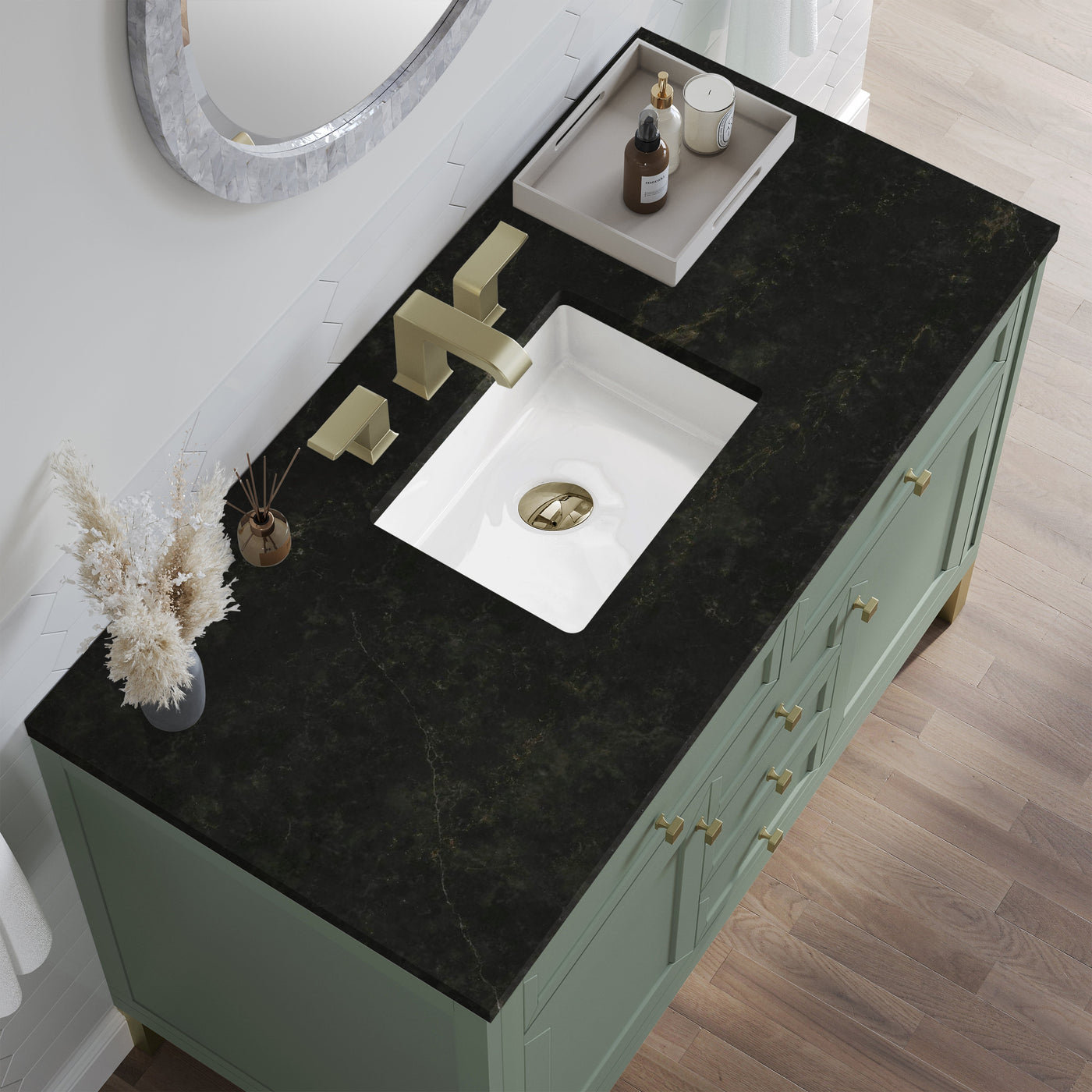James Martin Chicago 48" Single Bathroom Vanity, Smokey Celadon by James Martin
