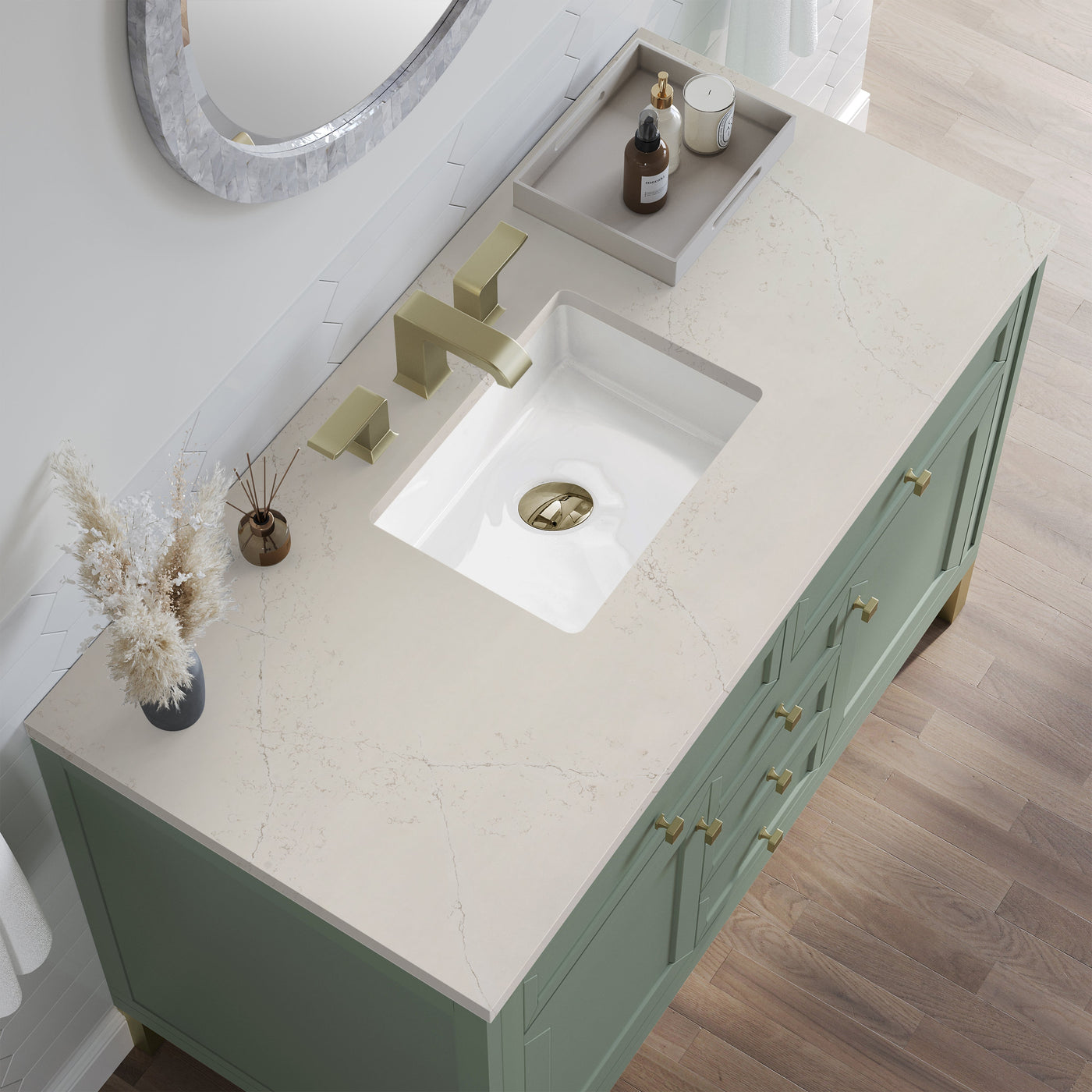 James Martin Chicago 48" Single Bathroom Vanity, Smokey Celadon by James Martin