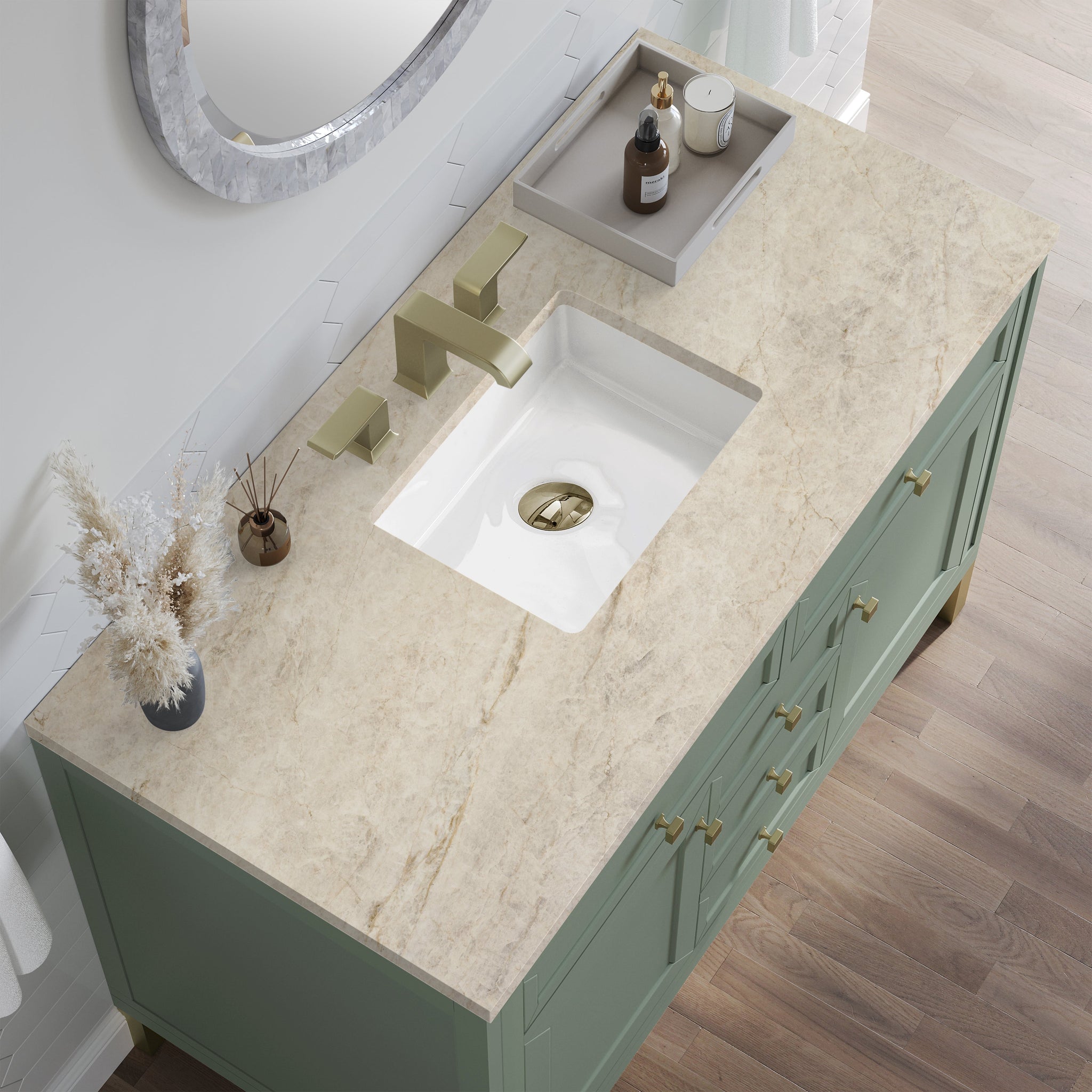 James Martin Chicago 48" Single Bathroom Vanity, Smokey Celadon by James Martin