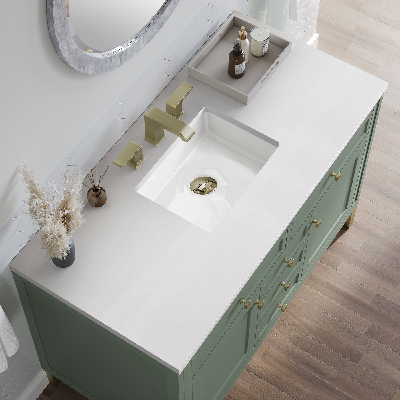 James Martin Chicago 48" Single Bathroom Vanity, Smokey Celadon by James Martin