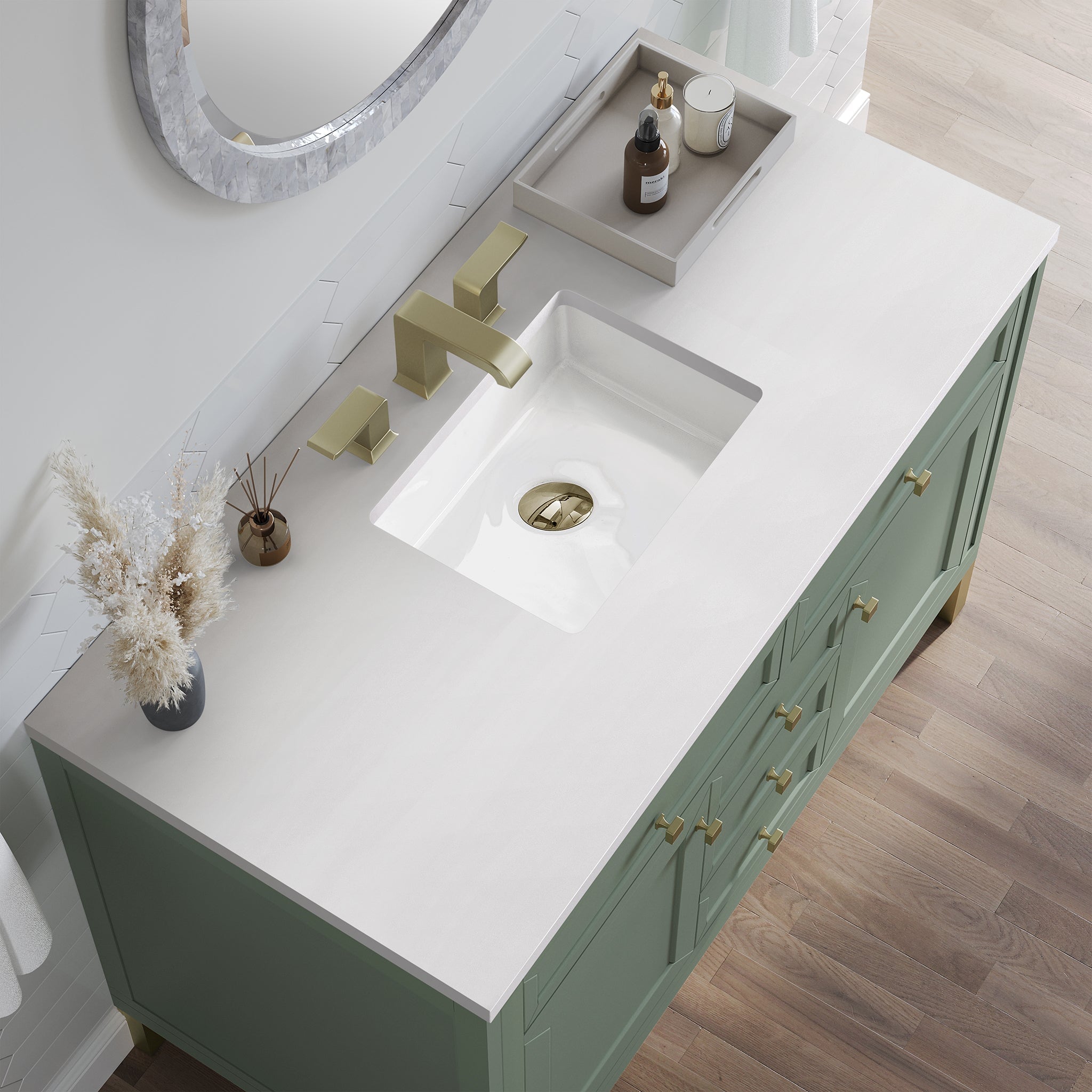James Martin Chicago 48" Single Bathroom Vanity, Smokey Celadon by James Martin