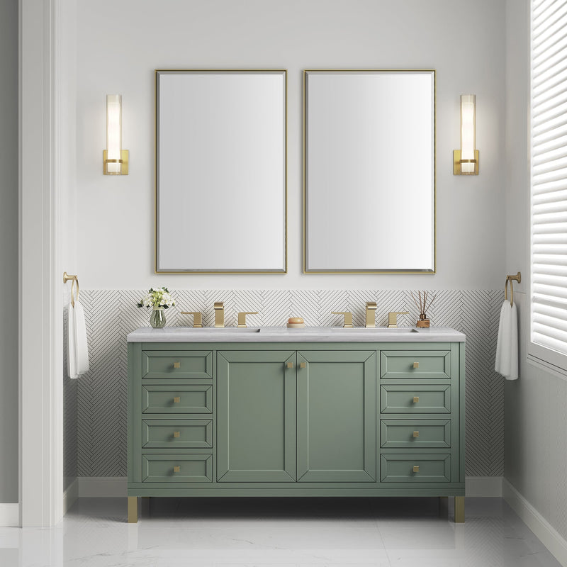 James Martin Chicago 60" Double Vanity Cabinet, Smokey Celadon by James Martin