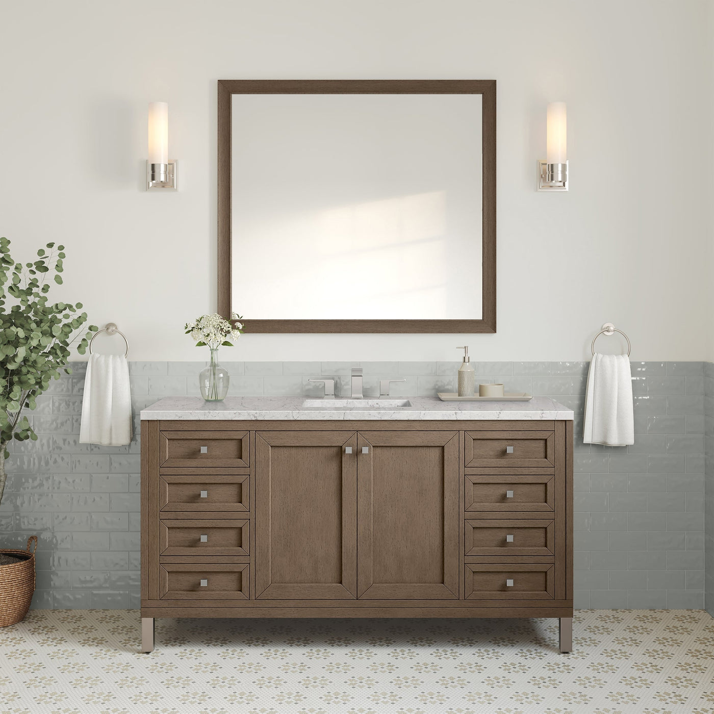 James Martin Chicago 60" Single Bathroom Vanity, Walnut Whisper by James Martin