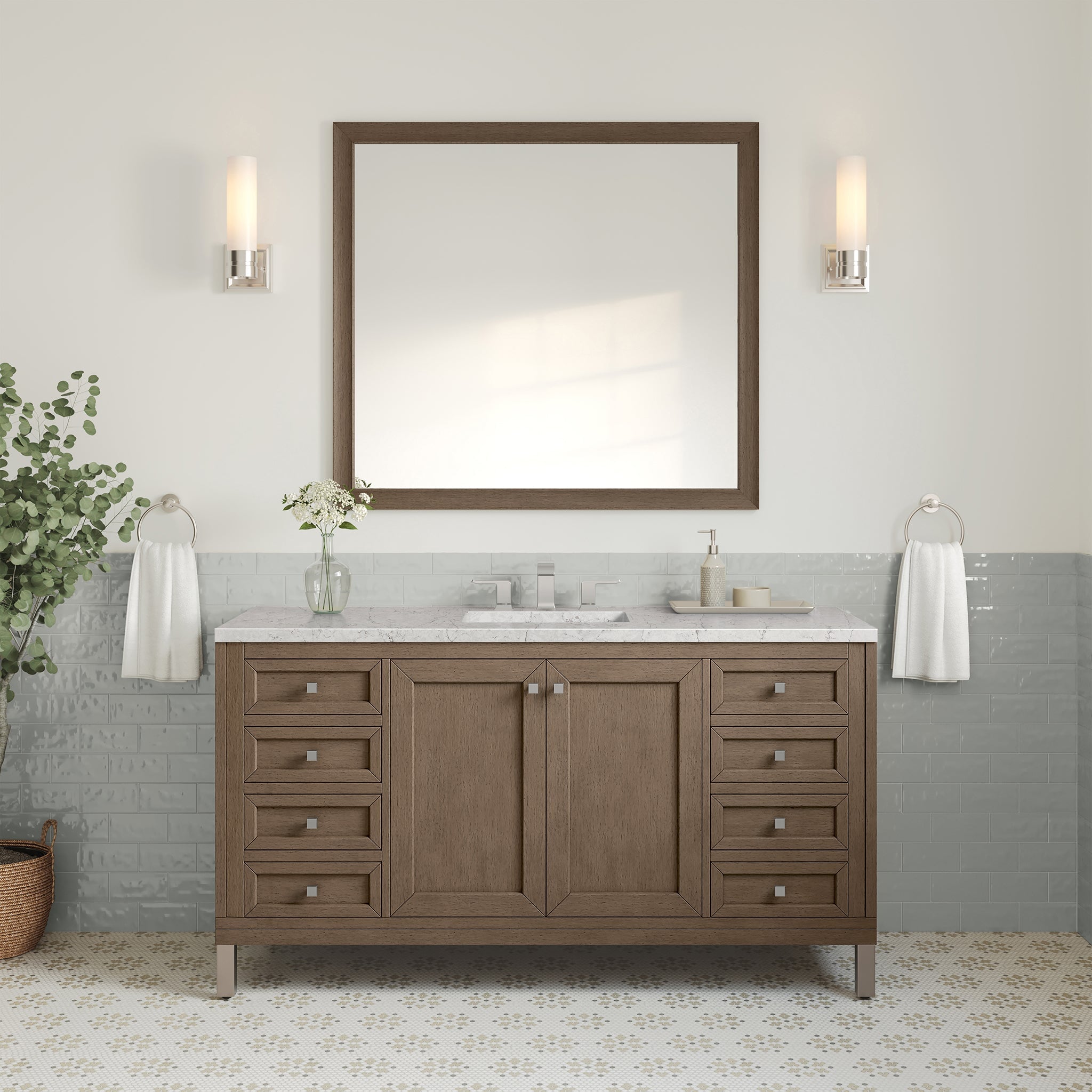 James Martin Chicago 60" Single Bathroom Vanity, Walnut Whisper by James Martin
