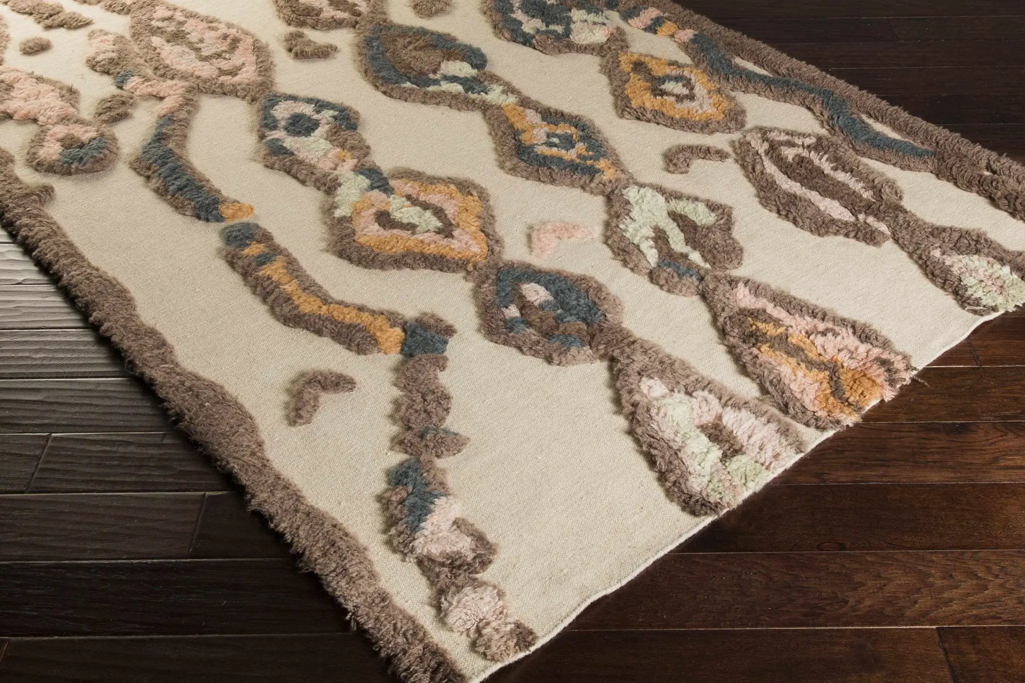 Brown Pink Nila Area Carpet - Clearance by Boutique Rugs