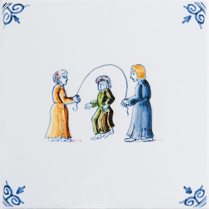 Child'S Play Glazed Delft Ceramic Tiles 6x6 Ceramic Glazed 6x6 Tiles