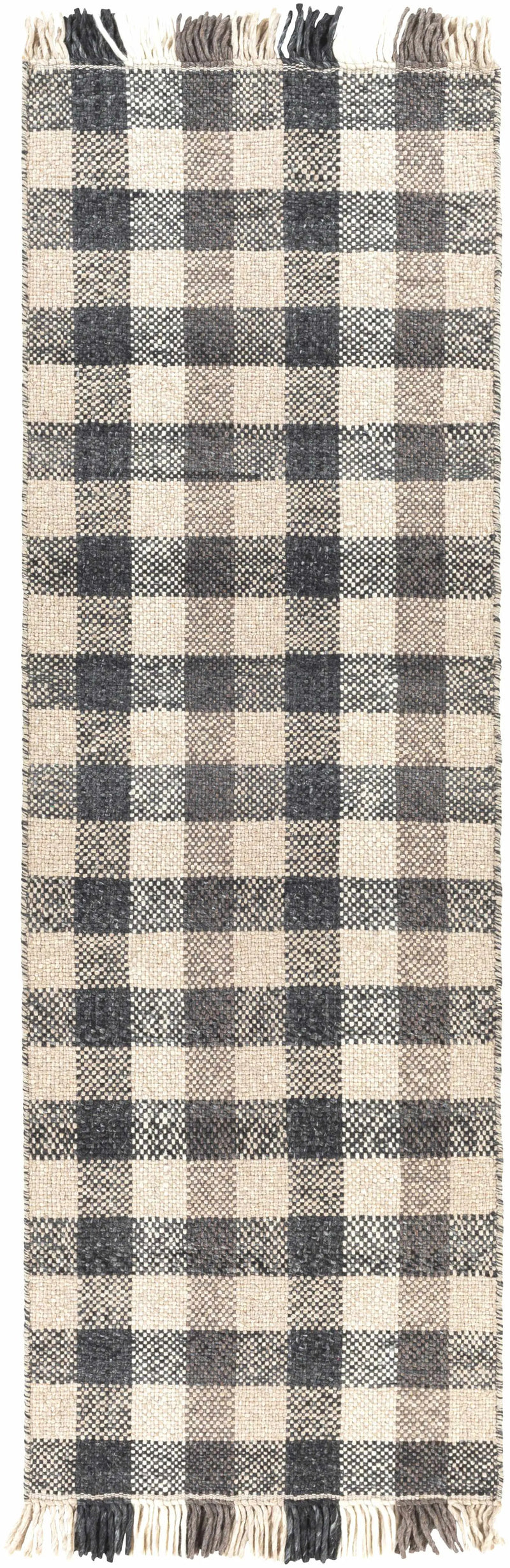 Chilliwack Gray Plaid Wool Rug by Boutique Rugs