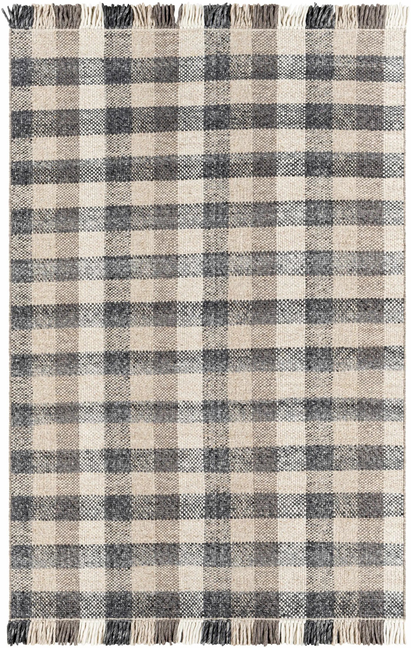 Chilliwack Gray Plaid Wool Rug by Boutique Rugs
