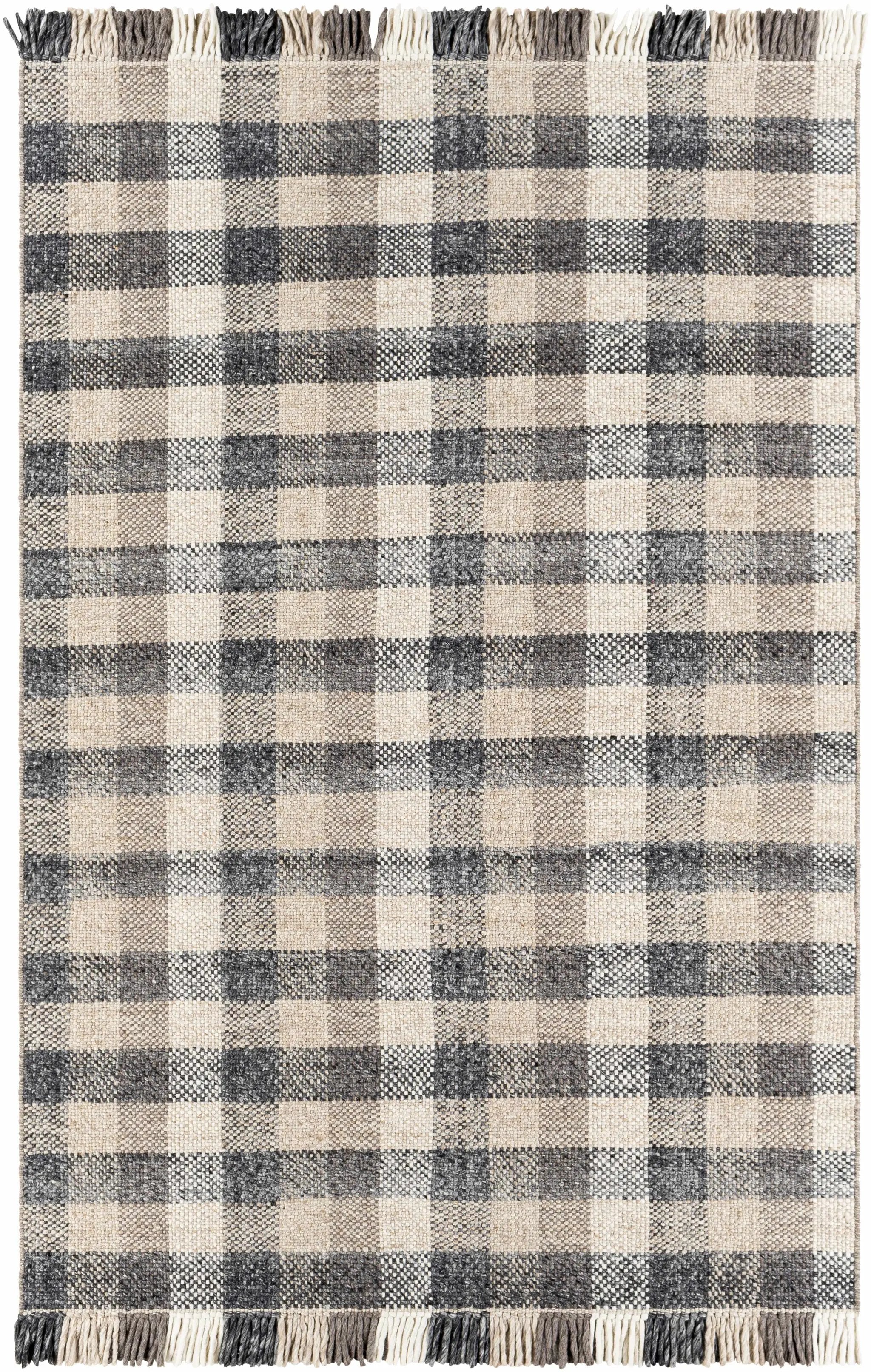 Chilliwack Gray Plaid Wool Rug by Boutique Rugs