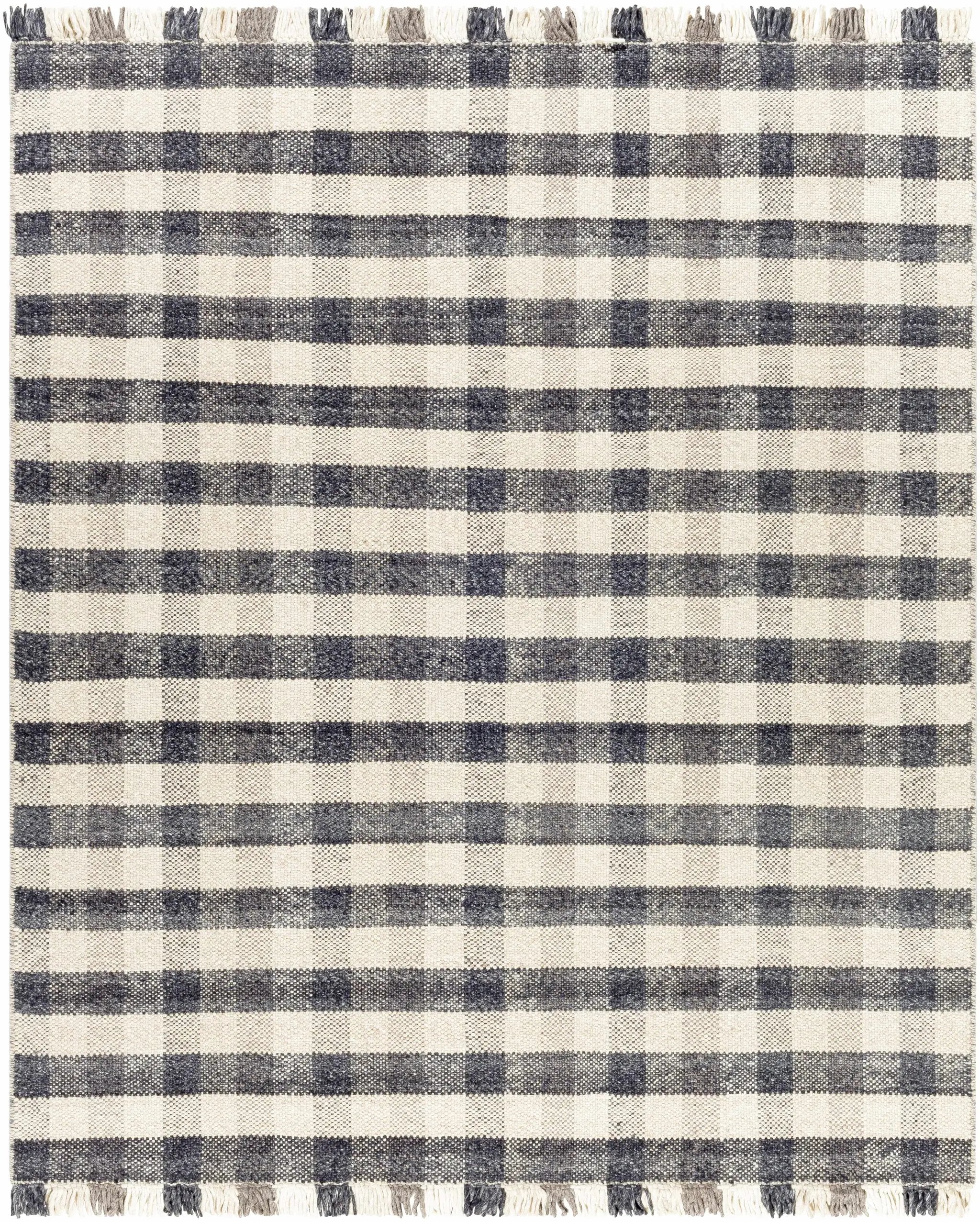 Chilliwack Gray Plaid Wool Rug by Boutique Rugs
