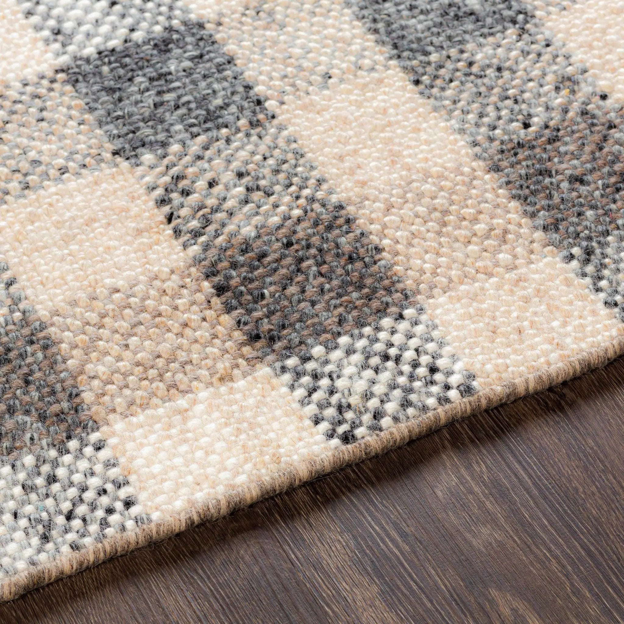 Chilliwack Gray Plaid Wool Rug by Boutique Rugs