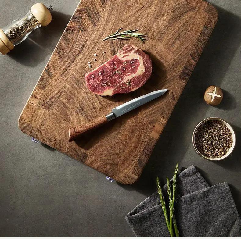 Chopping Board - Heavy Duty Wooden Black Walnut Double-Sided by House Of Avana