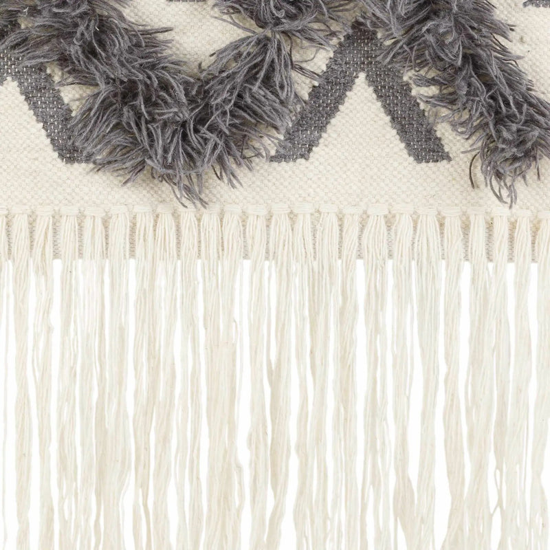 Chapelton Gray Geometric Textured Wall Hanging - Clearance by Boutique Rugs