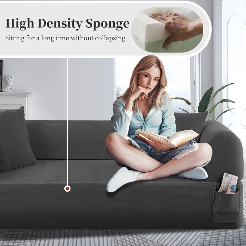 Spring Sofa with High-Quality Fabric and Storage - Gray, photo 4 of 8