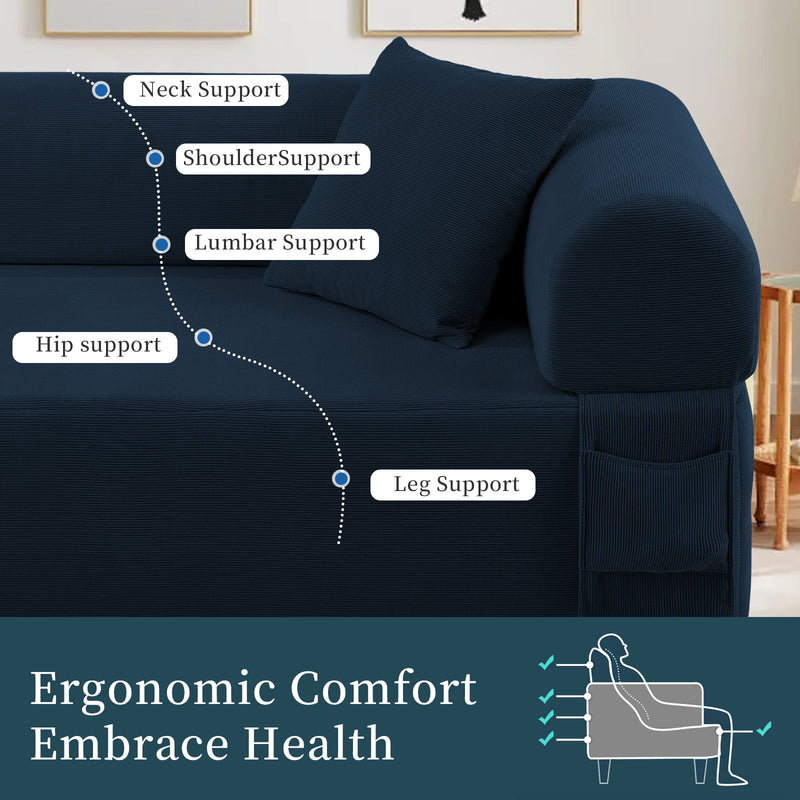 Spring Sofa with High-Quality Fabric and Storage - Blue, photo 6 of 8