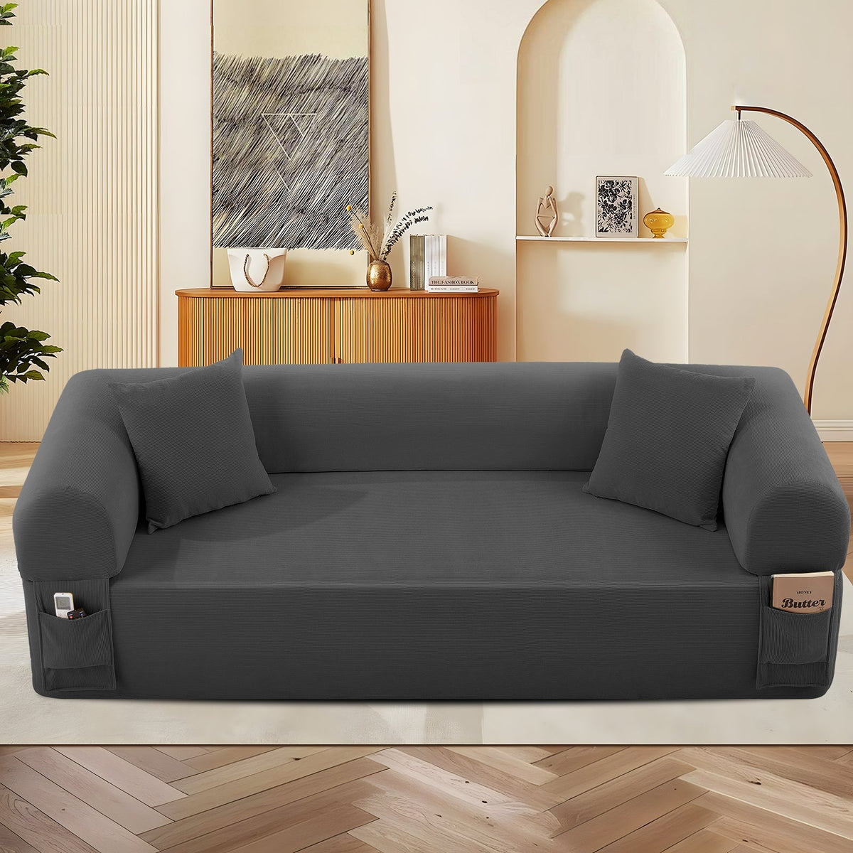 Spring Sofa with High-Quality Fabric and Storage - Gray, photo 8 of 8