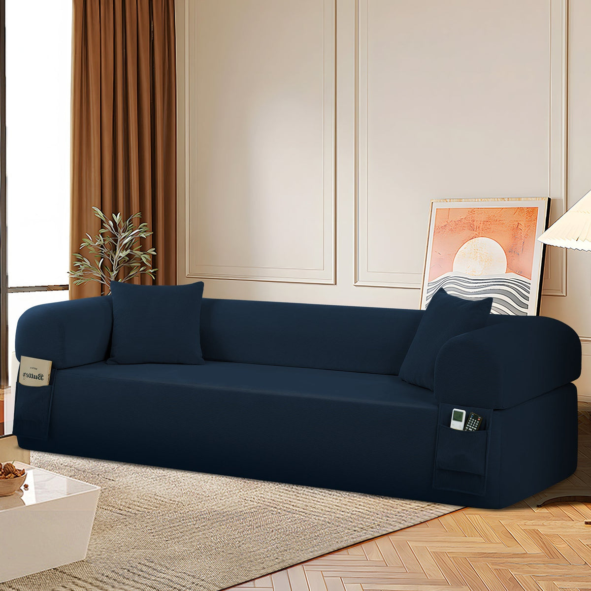 Spring Sofa with High-Quality Fabric and Storage - Blue, photo 8 of 8