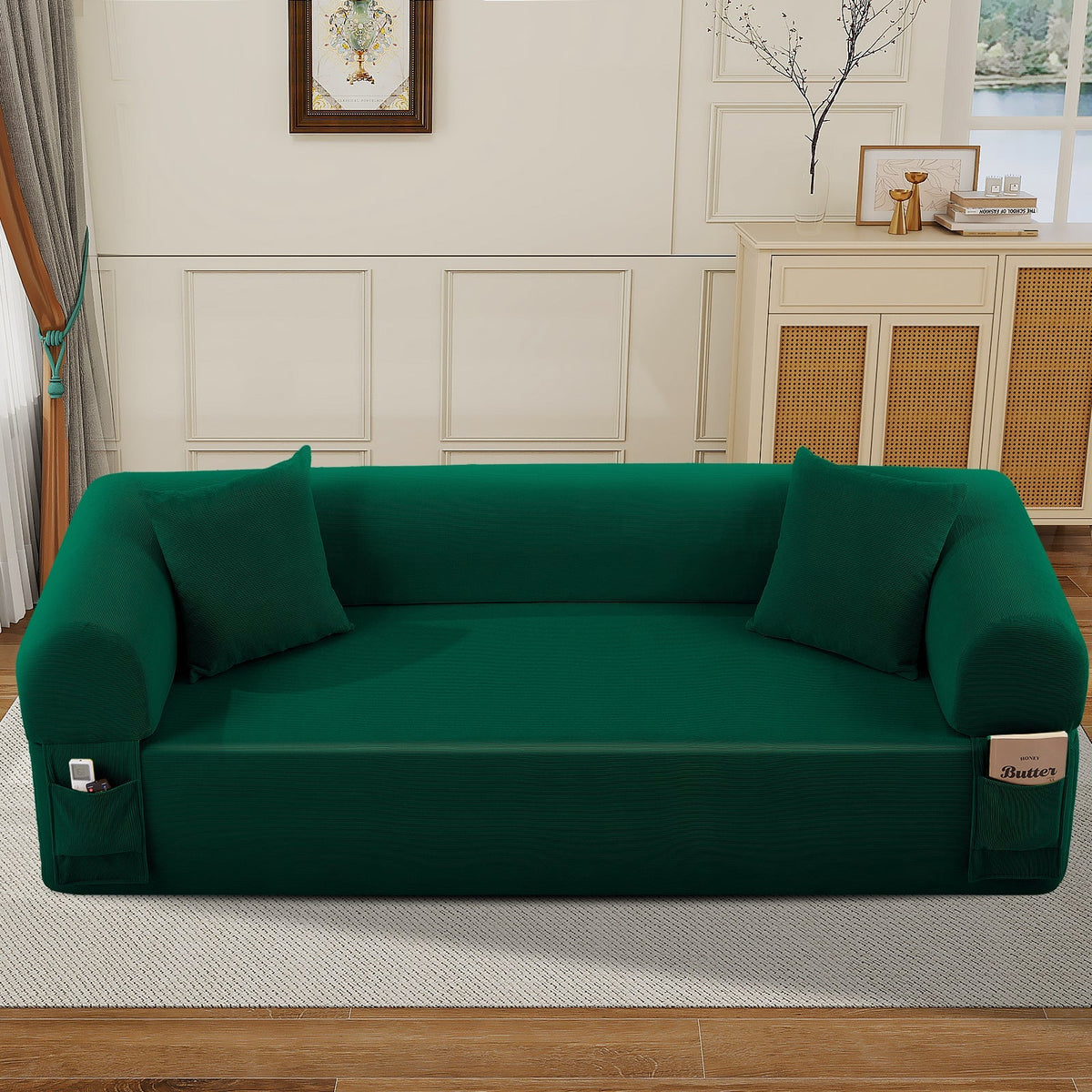 Spring Sofa with High-Quality Fabric - Green, photo 2 of 8