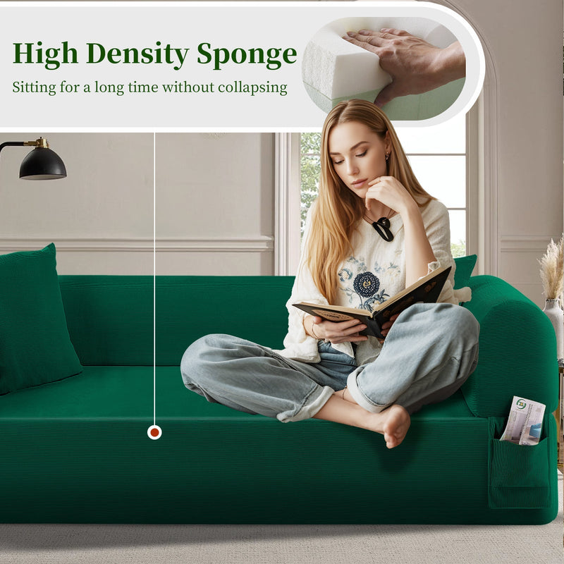Spring Sofa with High-Quality Fabric - Green, photo 8 of 8