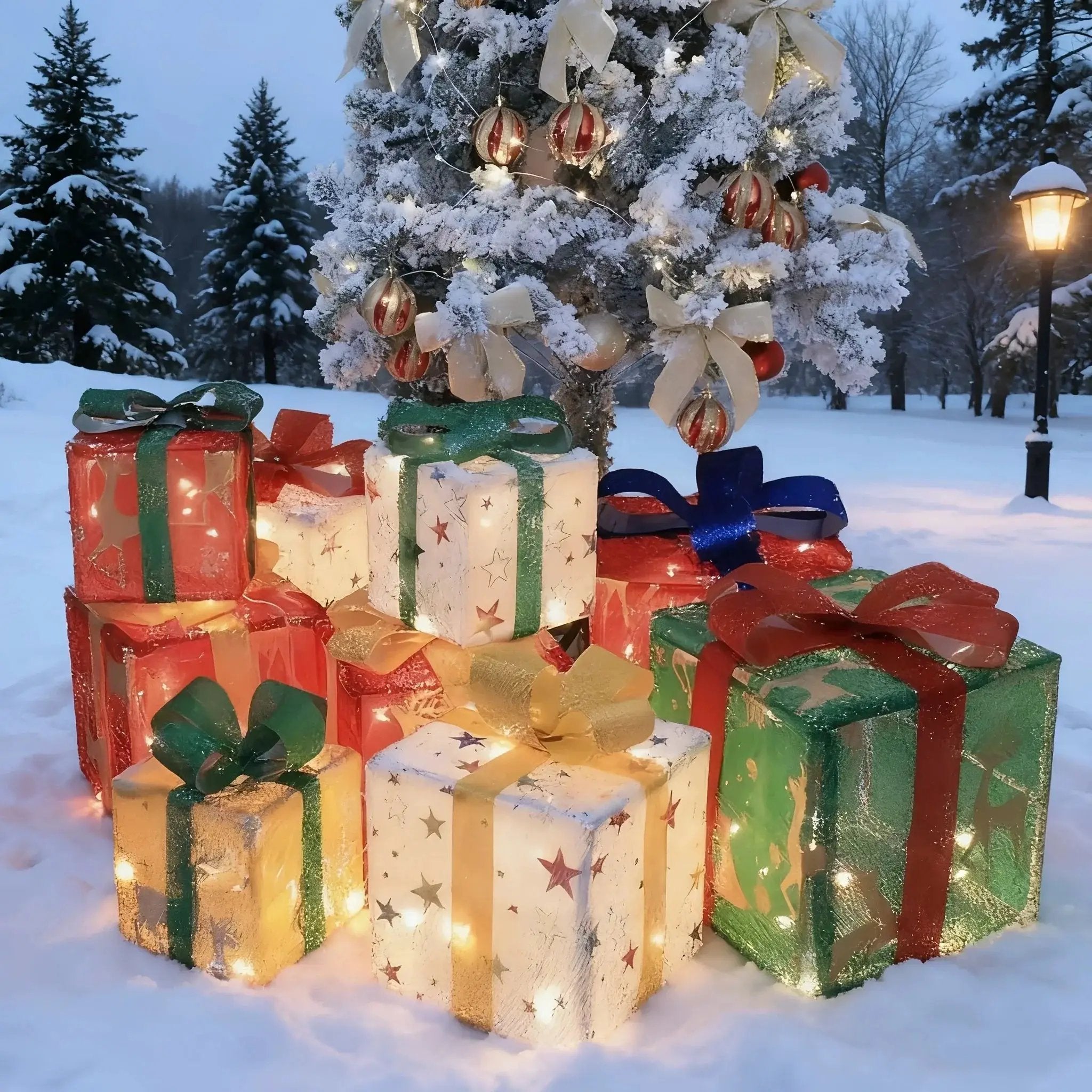 Christmas Glass String Lights Gift Box with 20 LEDs & 3 Modes by House Of Avana