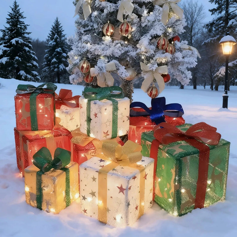Christmas Glass String Lights Gift Box with 20 LEDs & 3 Modes by House Of Avana