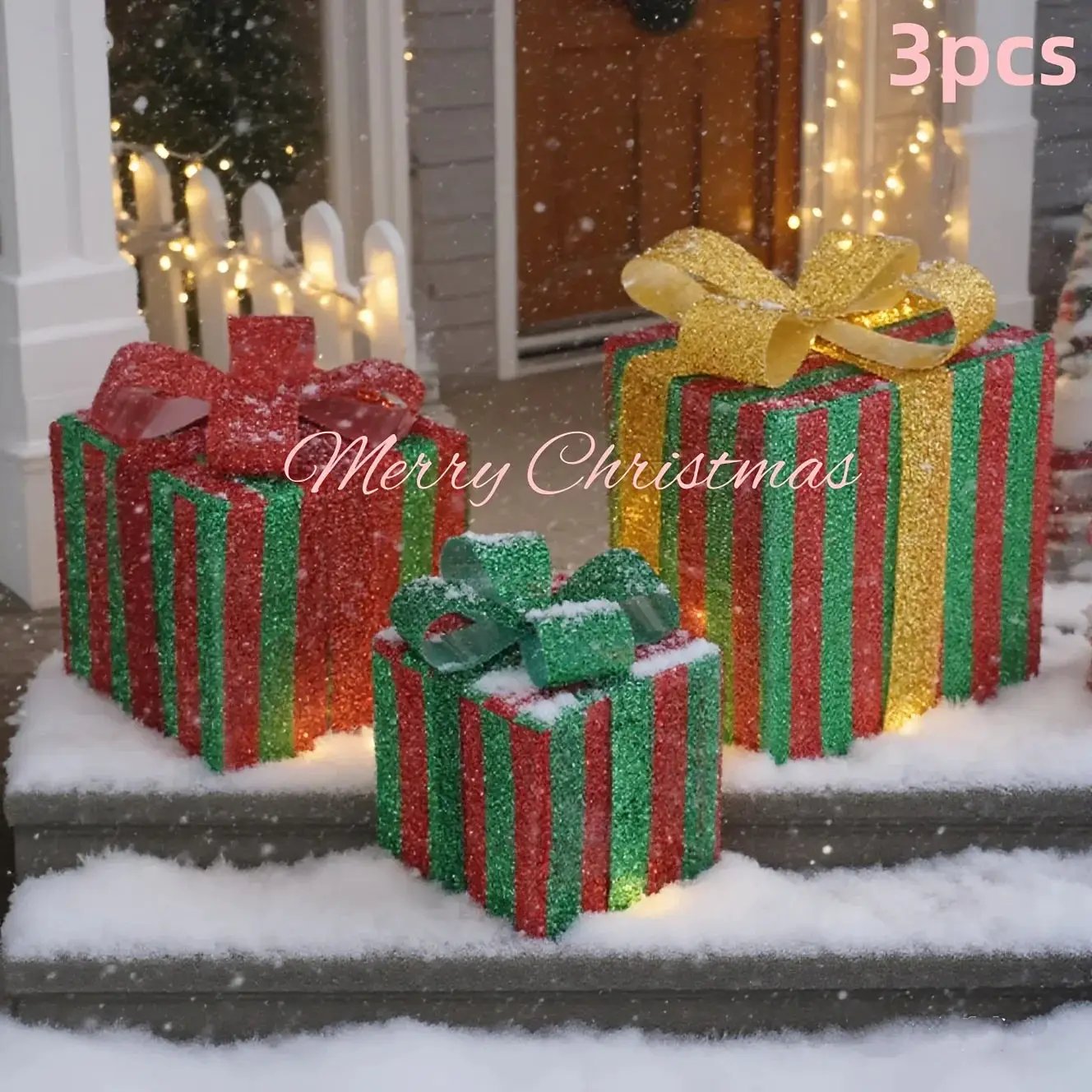 Christmas Glass String Lights Gift Box with 20 LEDs & 3 Modes by House Of Avana