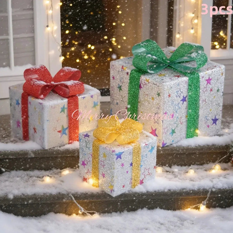 Christmas Glass String Lights Gift Box with 20 LEDs & 3 Modes by House Of Avana