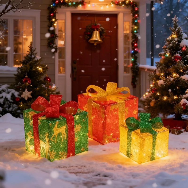 Christmas Glass String Lights Gift Box with 20 LEDs & 3 Modes by House Of Avana