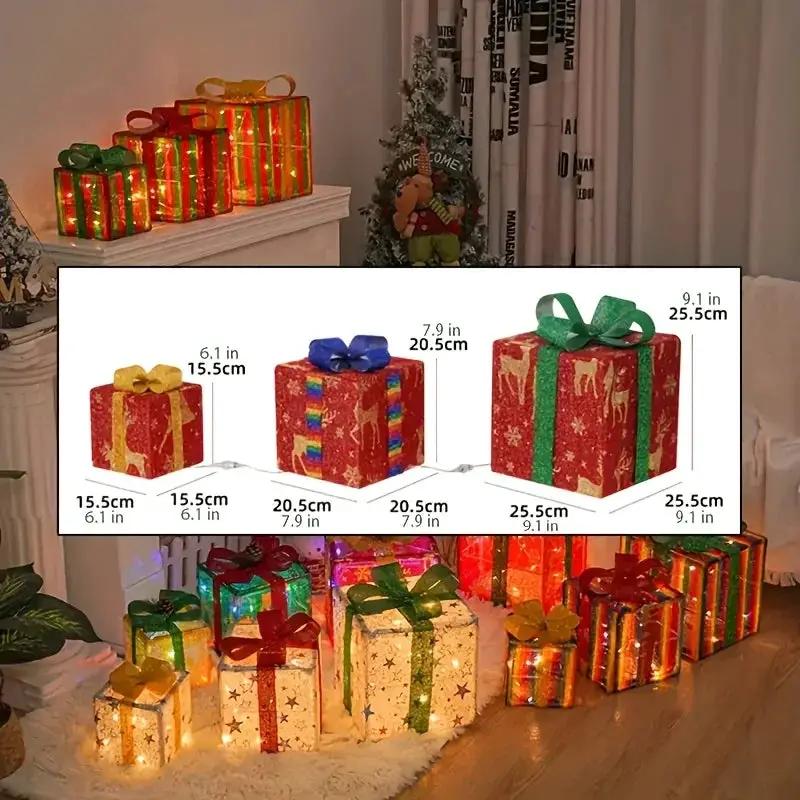 Christmas Glass String Lights Gift Box with 20 LEDs & 3 Modes by House Of Avana