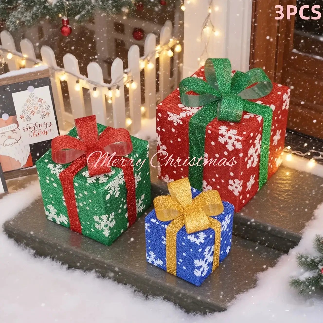 Christmas Glass String Lights Gift Box with 20 LEDs & 3 Modes by House Of Avana