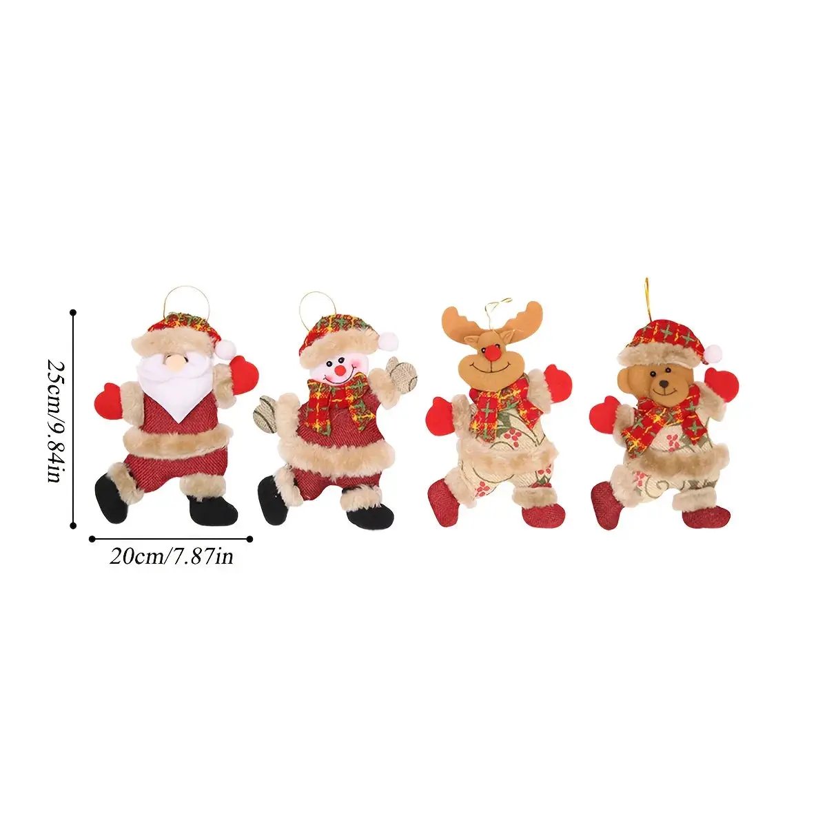 Christmas Tree Ornaments Set - 12pcs Figures with Red & Golden Accents by House Of Avana