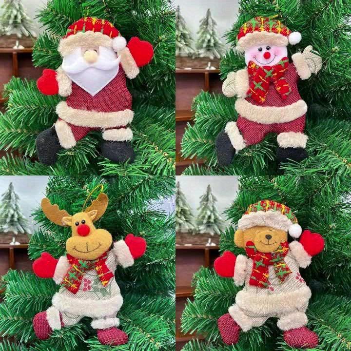 Christmas Tree Ornaments Set - 12pcs Figures with Red & Golden Accents by House Of Avana