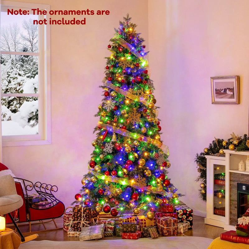 6/7.5 Feet Pre-Lit Artificial Christmas Tree with 11 Modes and Metal Stand by DirectDeals