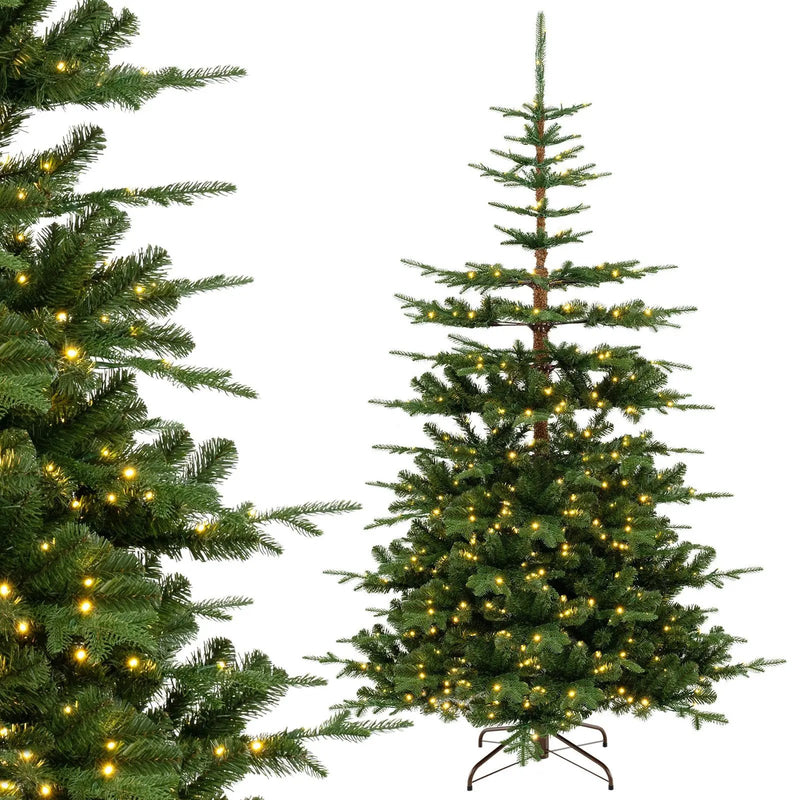 7 Feet Hinged Artificial Pre-lit Christmas Tree with 1303 Branch Tips by DirectDeals