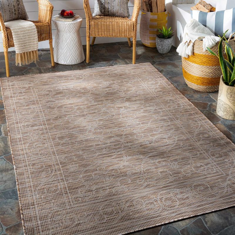 Coolville Brown Flatweave Outdoor Area Carpet - Clearance by Boutique Rugs