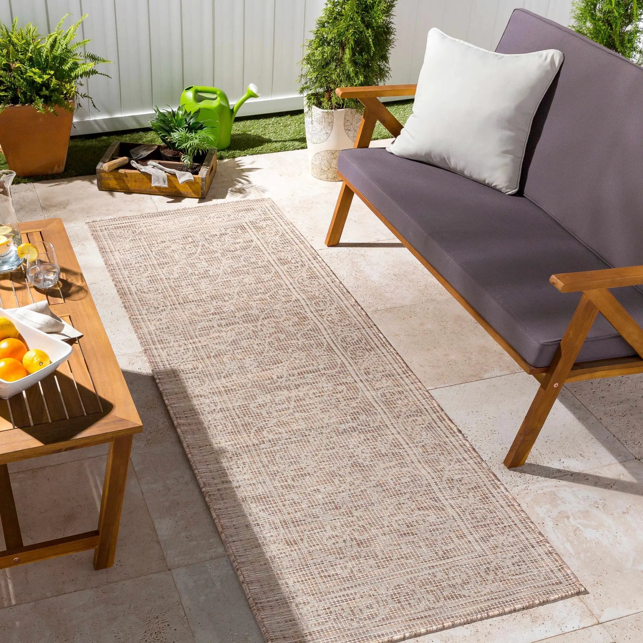 Coolville Brown Flatweave Outdoor Area Carpet - Clearance by Boutique Rugs