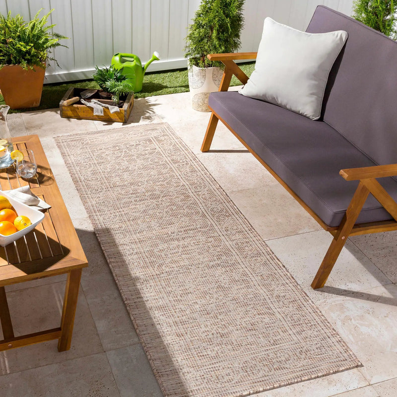 Coolville Brown Flatweave Outdoor Area Carpet - Clearance by Boutique Rugs