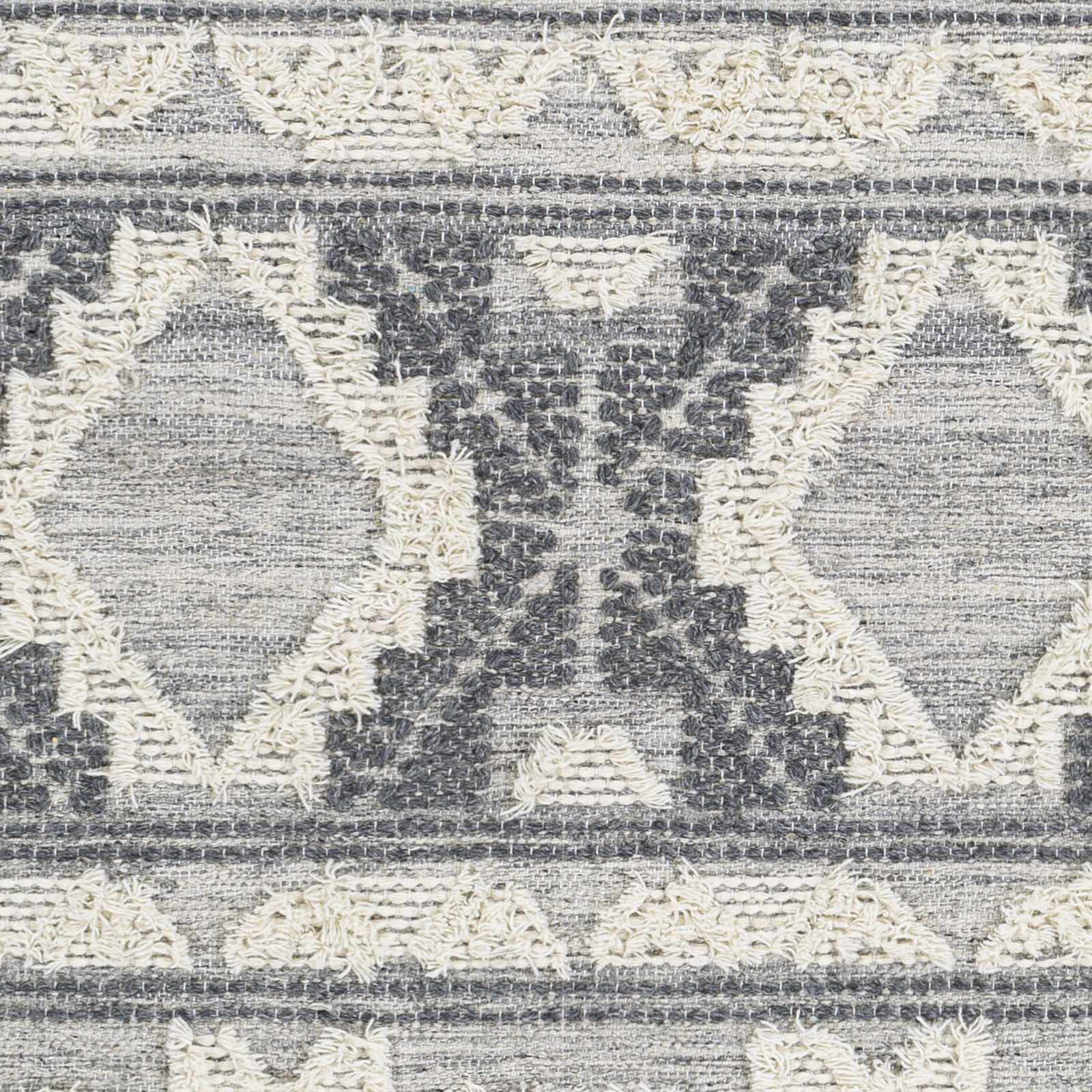 Gakona High-Low Cream&Charcoal Wool Rug - Clearance by Boutique Rugs