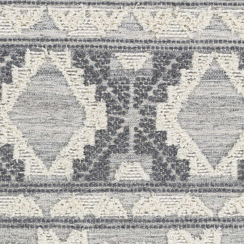 Gakona High-Low Cream&Charcoal Wool Rug - Clearance by Boutique Rugs