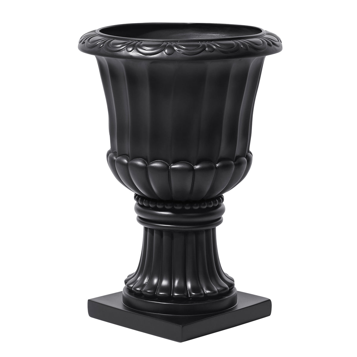 Large-Capacity European Pedestal Urn Outdoor Garden Planter - Black, photo 4 of 8