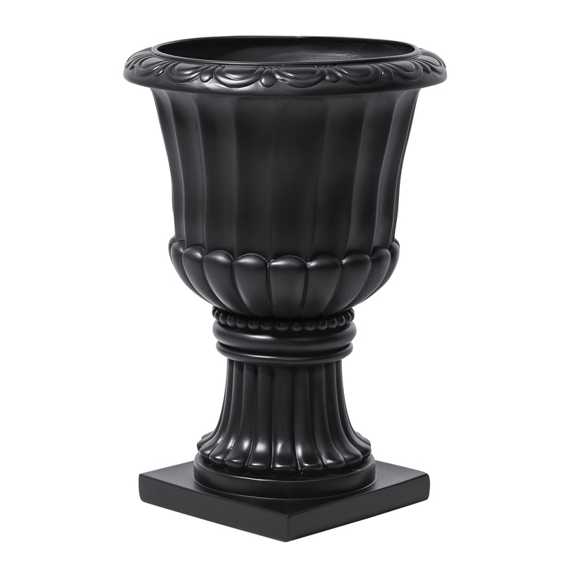 Large-Capacity European Pedestal Urn Outdoor Garden Planter - Black, photo 4 of 8