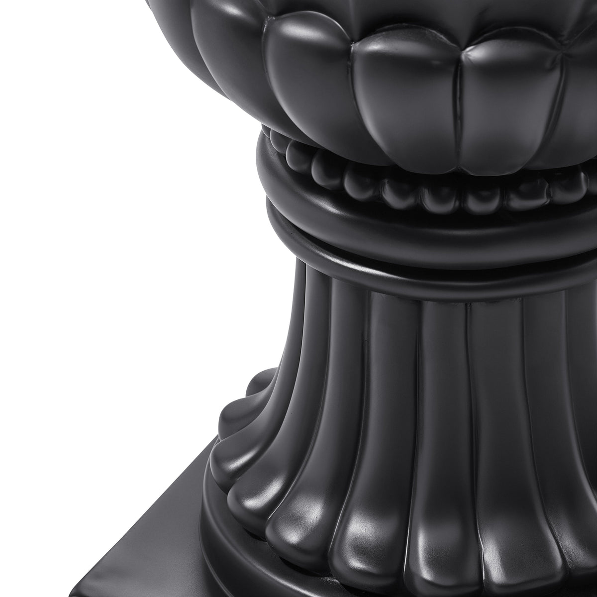 Large-Capacity European Pedestal Urn Outdoor Garden Planter - Black, photo 7 of 8