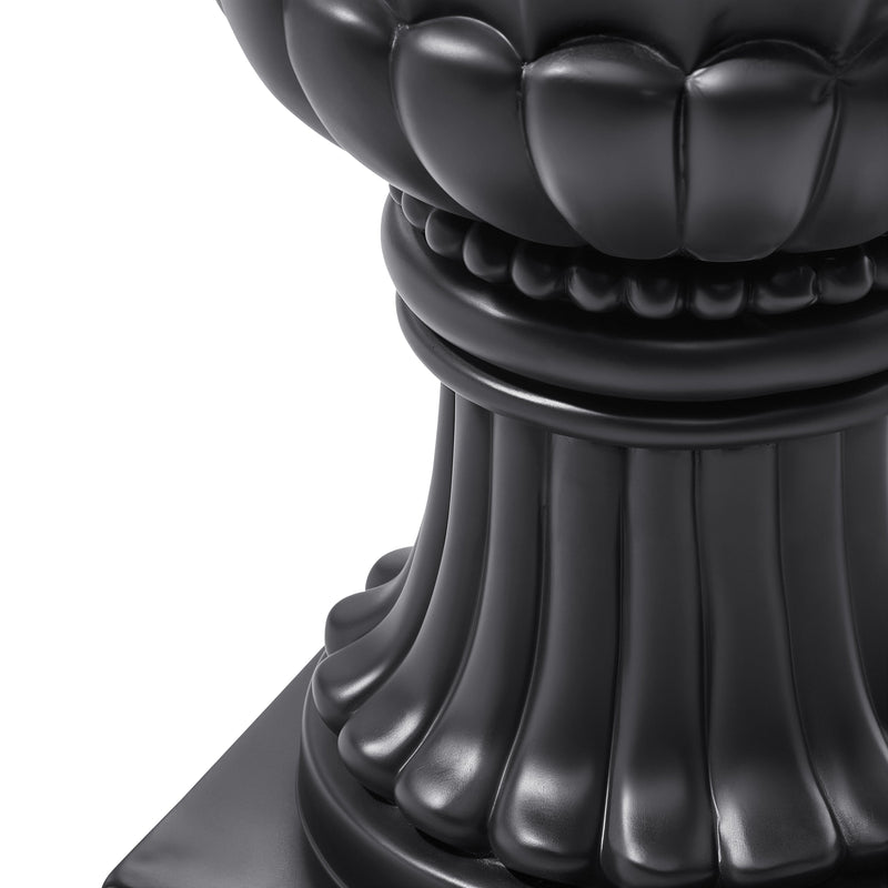 Large-Capacity European Pedestal Urn Outdoor Garden Planter - Black, photo 7 of 8
