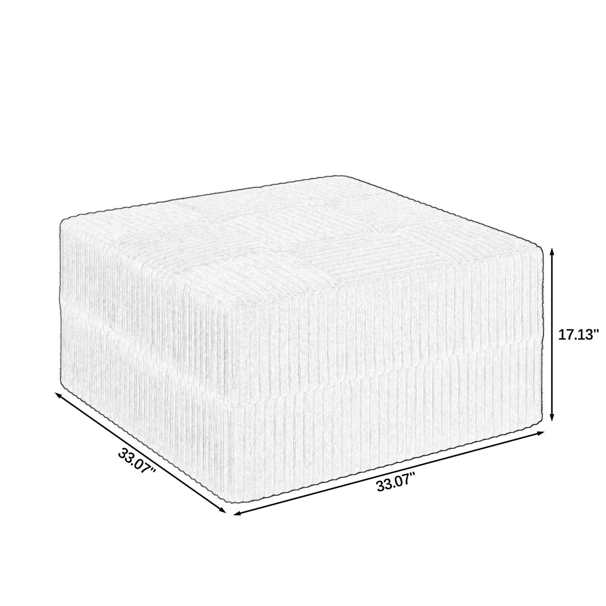 Modern Minimalist Ottoman Sofa Sleeper with Fabric Upholstery - Dark Gray or Black, photo 7 of 7