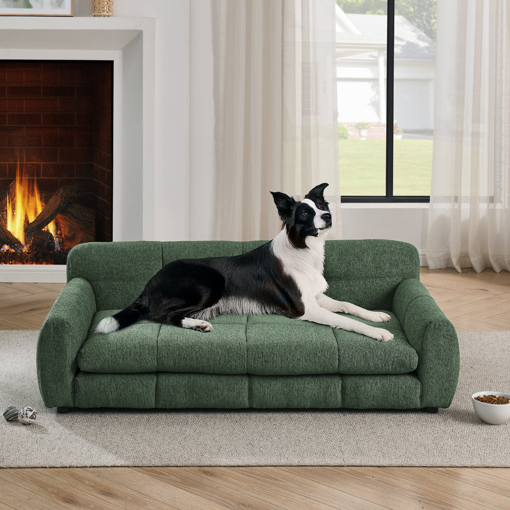Soft and Comfortable Pet Bed for Big and Oversized Dogs with Armrests - Olive Green, photo 2 of 10
