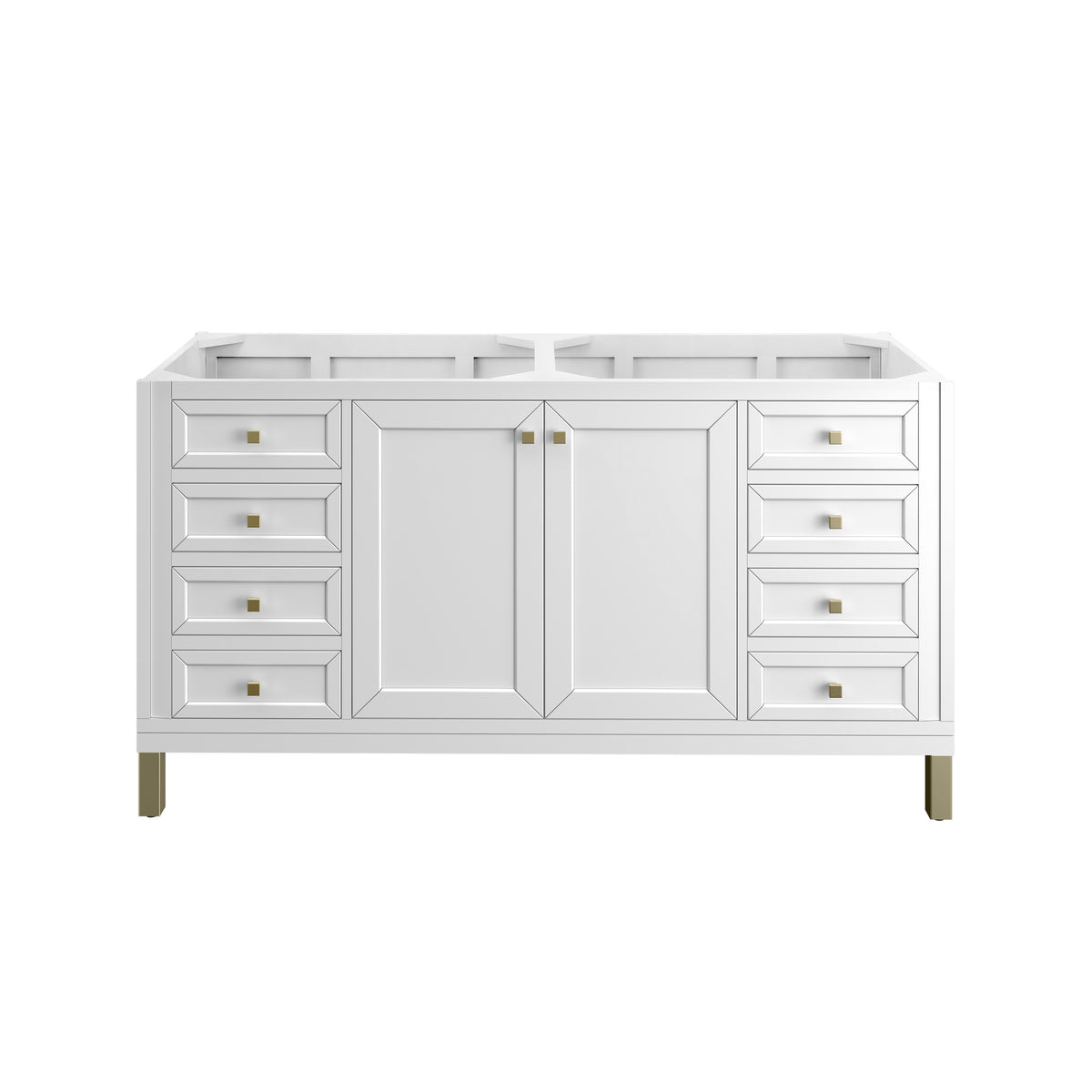 James Martin Chicago 60" Double Bathroom Vanity, Glossy White, view 23