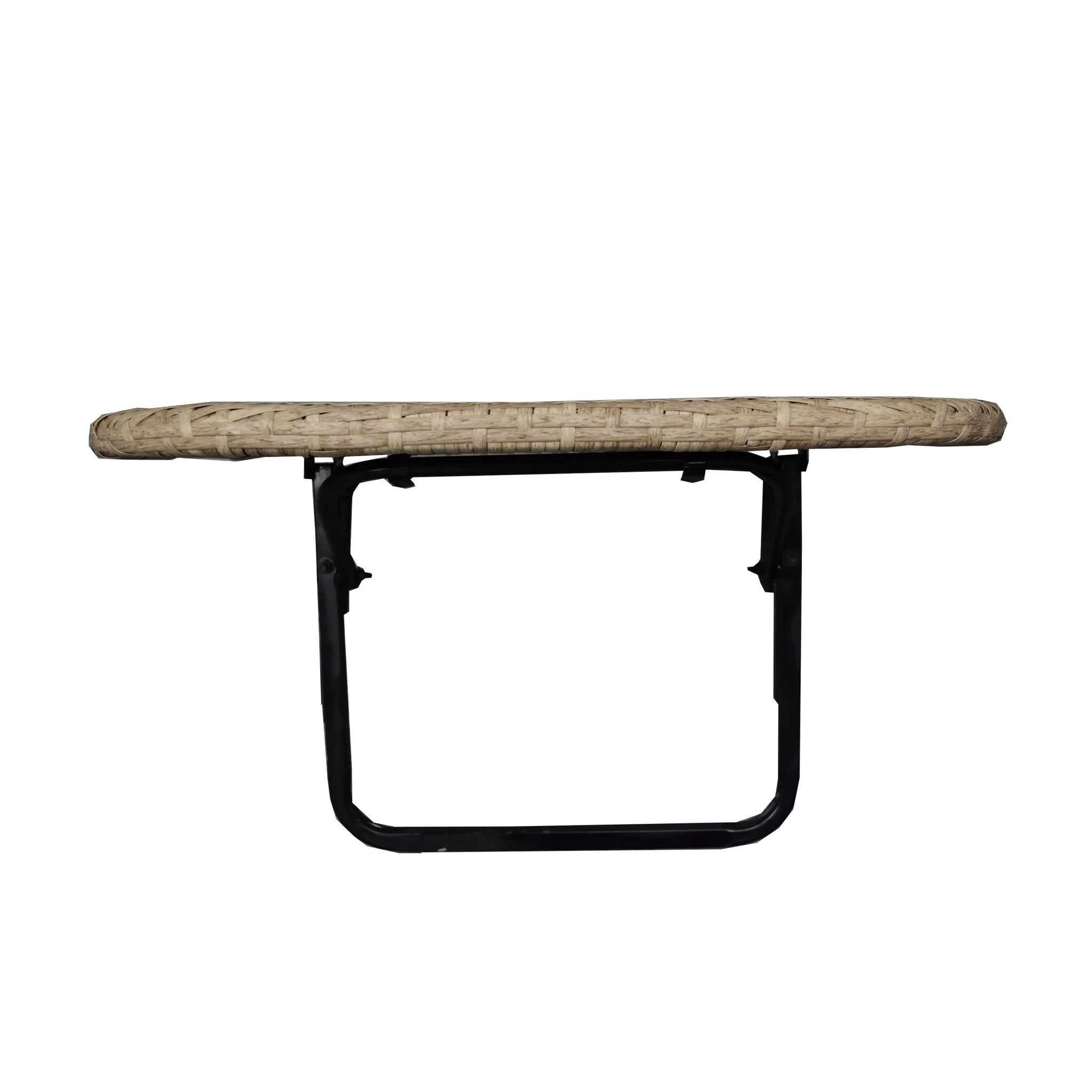 Tan Wicker Foldable Patio Balcony Table with Adjustable Clamps by Sharicks